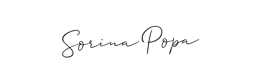 Use a signature maker to create a handwritten signature online. With this signature software, you can design (Allison_Script) your own signature for name Sorina Popa. Sorina Popa signature style 2 images and pictures png