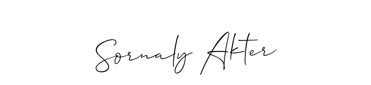 Allison_Script is a professional signature style that is perfect for those who want to add a touch of class to their signature. It is also a great choice for those who want to make their signature more unique. Get Sornaly Akter name to fancy signature for free. Sornaly Akter signature style 2 images and pictures png
