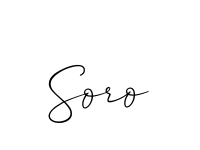 Use a signature maker to create a handwritten signature online. With this signature software, you can design (Allison_Script) your own signature for name Soro. Soro signature style 2 images and pictures png