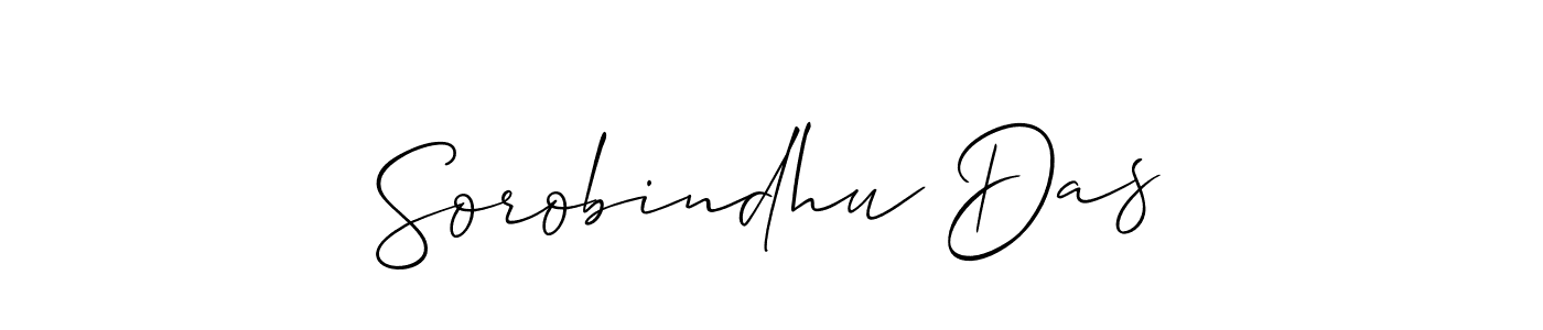 Make a beautiful signature design for name Sorobindhu Das. With this signature (Allison_Script) style, you can create a handwritten signature for free. Sorobindhu Das signature style 2 images and pictures png