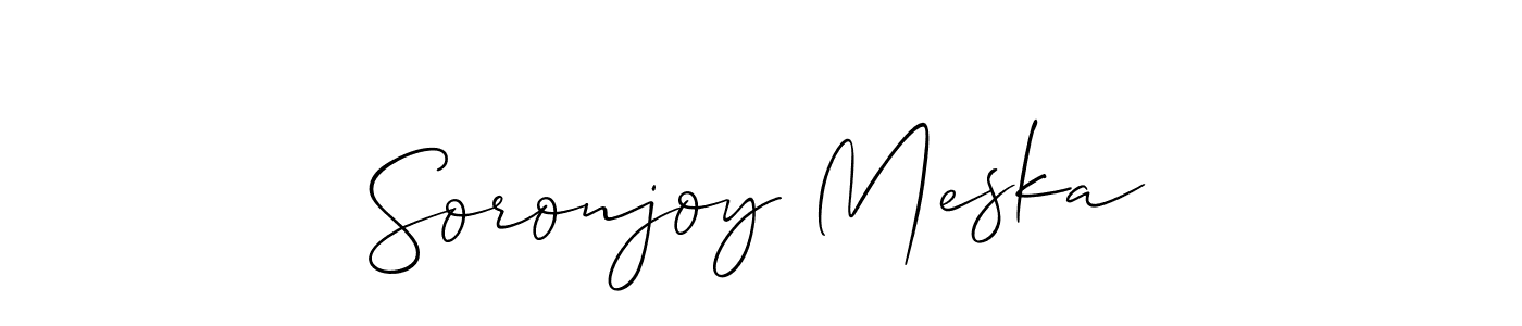 Soronjoy Meska stylish signature style. Best Handwritten Sign (Allison_Script) for my name. Handwritten Signature Collection Ideas for my name Soronjoy Meska. Soronjoy Meska signature style 2 images and pictures png