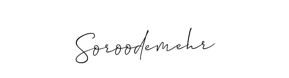 How to make Soroodemehr name signature. Use Allison_Script style for creating short signs online. This is the latest handwritten sign. Soroodemehr signature style 2 images and pictures png