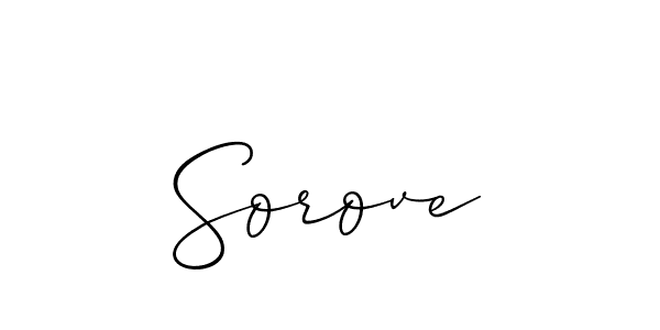 Make a beautiful signature design for name Sorove. With this signature (Allison_Script) style, you can create a handwritten signature for free. Sorove signature style 2 images and pictures png