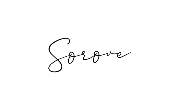 Make a beautiful signature design for name Sorove. With this signature (Allison_Script) style, you can create a handwritten signature for free. Sorove signature style 2 images and pictures png