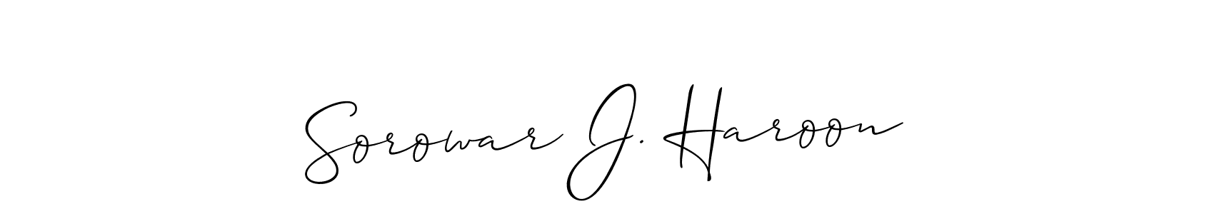 Sorowar J. Haroon stylish signature style. Best Handwritten Sign (Allison_Script) for my name. Handwritten Signature Collection Ideas for my name Sorowar J. Haroon. Sorowar J. Haroon signature style 2 images and pictures png