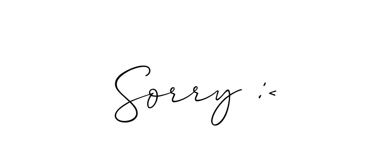 How to make Sorry :< name signature. Use Allison_Script style for creating short signs online. This is the latest handwritten sign. Sorry :< signature style 2 images and pictures png