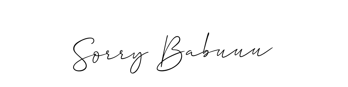 Create a beautiful signature design for name Sorry Babuuu. With this signature (Allison_Script) fonts, you can make a handwritten signature for free. Sorry Babuuu signature style 2 images and pictures png