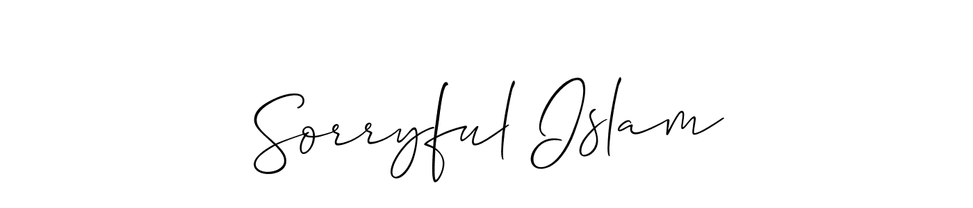 Create a beautiful signature design for name Sorryful Islam. With this signature (Allison_Script) fonts, you can make a handwritten signature for free. Sorryful Islam signature style 2 images and pictures png