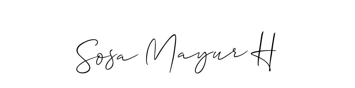 Also You can easily find your signature by using the search form. We will create Sosa Mayur H name handwritten signature images for you free of cost using Allison_Script sign style. Sosa Mayur H signature style 2 images and pictures png