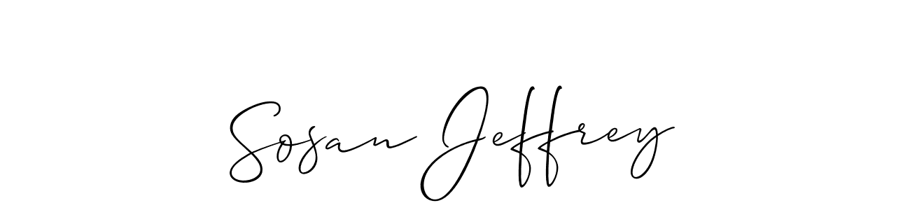 You should practise on your own different ways (Allison_Script) to write your name (Sosan Jeffrey) in signature. don't let someone else do it for you. Sosan Jeffrey signature style 2 images and pictures png