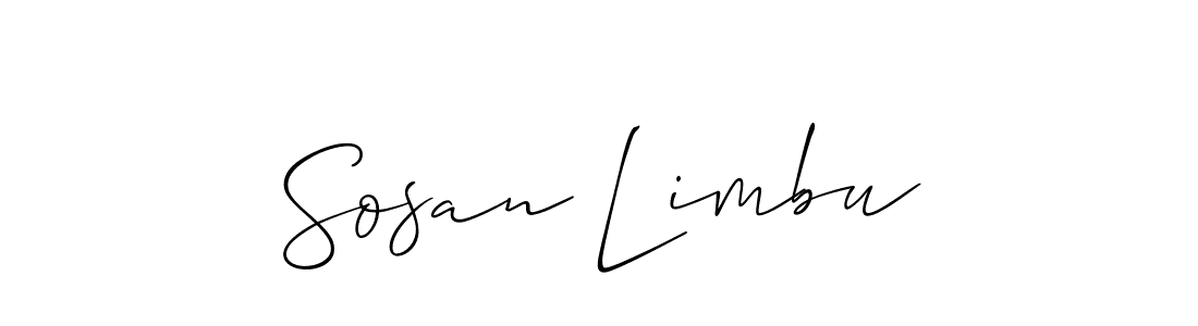 Design your own signature with our free online signature maker. With this signature software, you can create a handwritten (Allison_Script) signature for name Sosan Limbu. Sosan Limbu signature style 2 images and pictures png