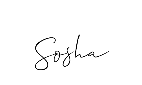 Use a signature maker to create a handwritten signature online. With this signature software, you can design (Allison_Script) your own signature for name Sosha. Sosha signature style 2 images and pictures png