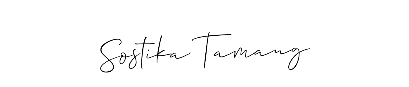 Allison_Script is a professional signature style that is perfect for those who want to add a touch of class to their signature. It is also a great choice for those who want to make their signature more unique. Get Sostika Tamang name to fancy signature for free. Sostika Tamang signature style 2 images and pictures png