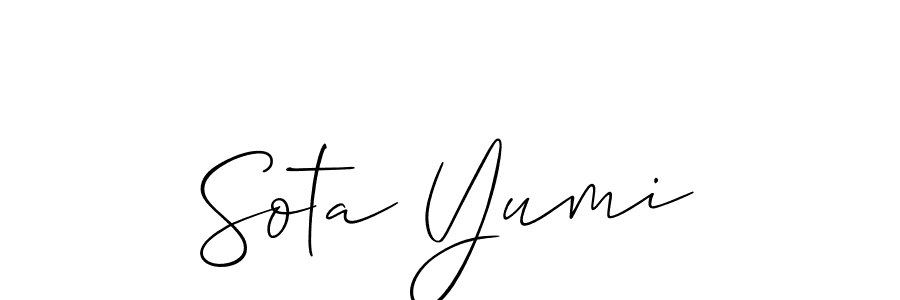 How to Draw Sota Yumi signature style? Allison_Script is a latest design signature styles for name Sota Yumi. Sota Yumi signature style 2 images and pictures png