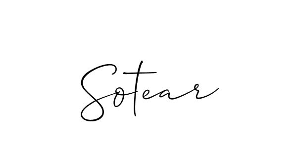 Use a signature maker to create a handwritten signature online. With this signature software, you can design (Allison_Script) your own signature for name Sotear. Sotear signature style 2 images and pictures png