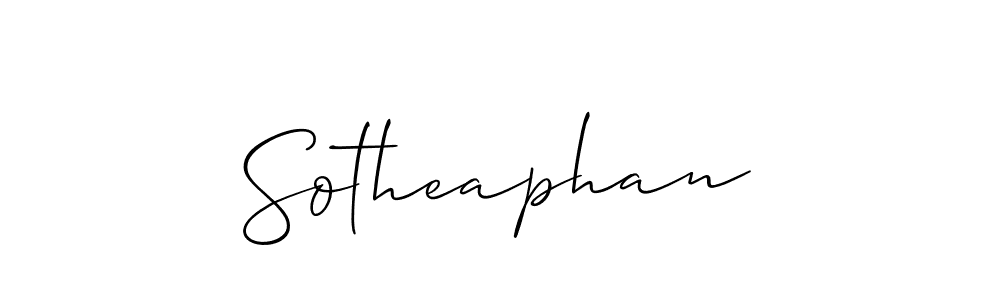 Use a signature maker to create a handwritten signature online. With this signature software, you can design (Allison_Script) your own signature for name Sotheaphan. Sotheaphan signature style 2 images and pictures png