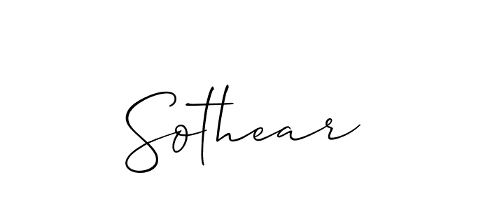 Design your own signature with our free online signature maker. With this signature software, you can create a handwritten (Allison_Script) signature for name Sothear. Sothear signature style 2 images and pictures png