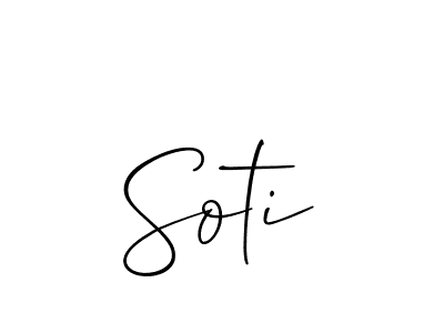 Create a beautiful signature design for name Soti. With this signature (Allison_Script) fonts, you can make a handwritten signature for free. Soti signature style 2 images and pictures png