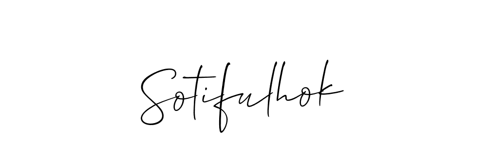 Create a beautiful signature design for name Sotifulhok. With this signature (Allison_Script) fonts, you can make a handwritten signature for free. Sotifulhok signature style 2 images and pictures png