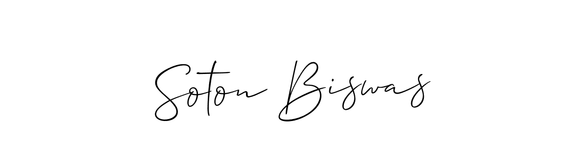 How to make Soton Biswas signature? Allison_Script is a professional autograph style. Create handwritten signature for Soton Biswas name. Soton Biswas signature style 2 images and pictures png