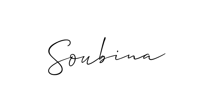 Make a beautiful signature design for name Soubina. With this signature (Allison_Script) style, you can create a handwritten signature for free. Soubina signature style 2 images and pictures png