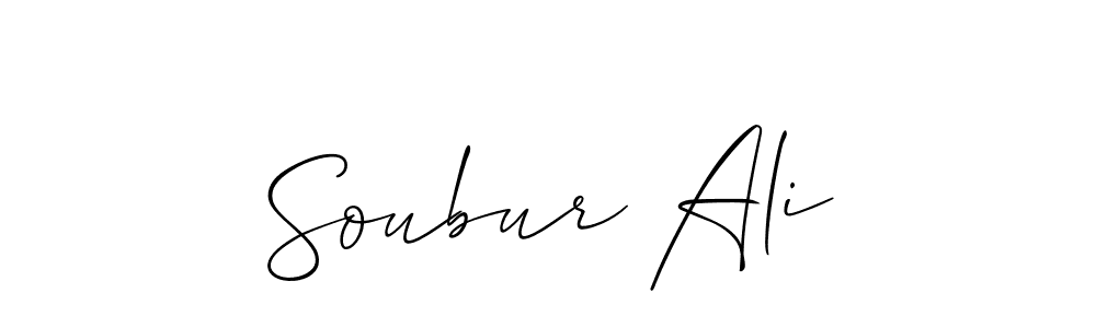 The best way (Allison_Script) to make a short signature is to pick only two or three words in your name. The name Soubur Ali include a total of six letters. For converting this name. Soubur Ali signature style 2 images and pictures png