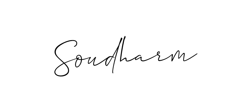 Create a beautiful signature design for name Soudharm. With this signature (Allison_Script) fonts, you can make a handwritten signature for free. Soudharm signature style 2 images and pictures png