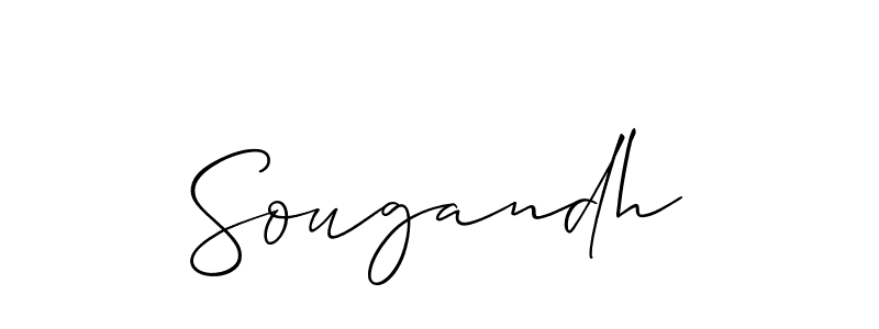 Create a beautiful signature design for name Sougandh. With this signature (Allison_Script) fonts, you can make a handwritten signature for free. Sougandh signature style 2 images and pictures png