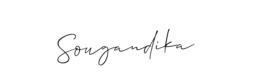 Use a signature maker to create a handwritten signature online. With this signature software, you can design (Allison_Script) your own signature for name Sougandika. Sougandika signature style 2 images and pictures png