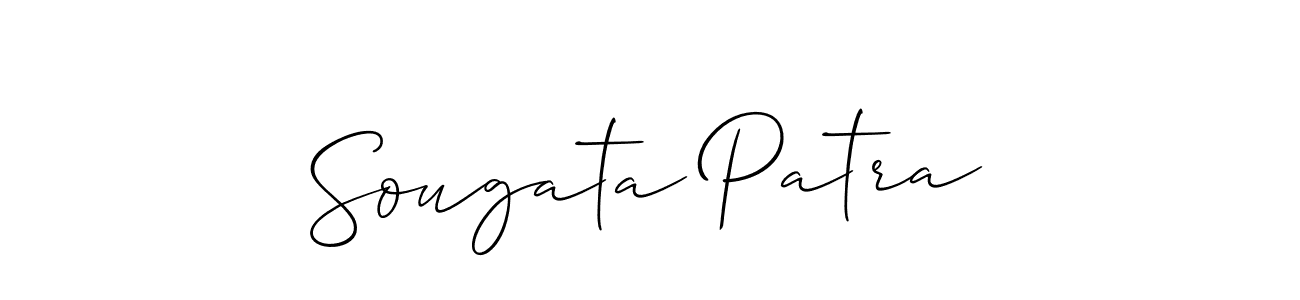 This is the best signature style for the Sougata Patra name. Also you like these signature font (Allison_Script). Mix name signature. Sougata Patra signature style 2 images and pictures png