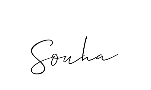 The best way (Allison_Script) to make a short signature is to pick only two or three words in your name. The name Souha include a total of six letters. For converting this name. Souha signature style 2 images and pictures png
