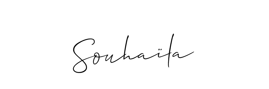 Use a signature maker to create a handwritten signature online. With this signature software, you can design (Allison_Script) your own signature for name Souhaïla. Souhaïla signature style 2 images and pictures png