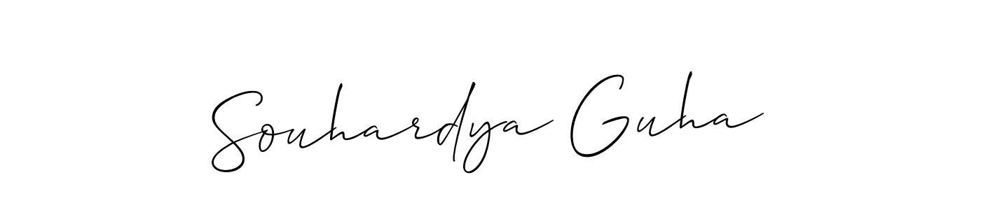 Also You can easily find your signature by using the search form. We will create Souhardya Guha name handwritten signature images for you free of cost using Allison_Script sign style. Souhardya Guha signature style 2 images and pictures png