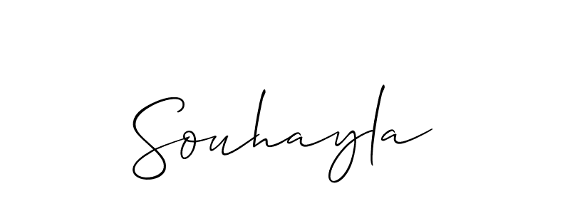 Create a beautiful signature design for name Souhayla. With this signature (Allison_Script) fonts, you can make a handwritten signature for free. Souhayla signature style 2 images and pictures png