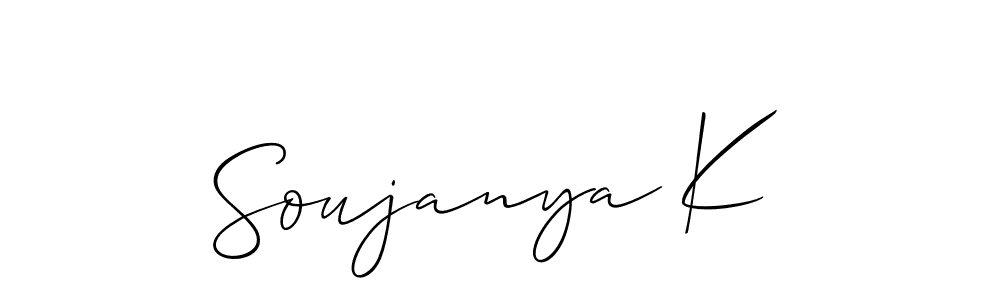 Design your own signature with our free online signature maker. With this signature software, you can create a handwritten (Allison_Script) signature for name Soujanya K. Soujanya K signature style 2 images and pictures png