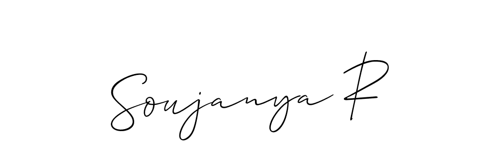 Also we have Soujanya R name is the best signature style. Create professional handwritten signature collection using Allison_Script autograph style. Soujanya R signature style 2 images and pictures png
