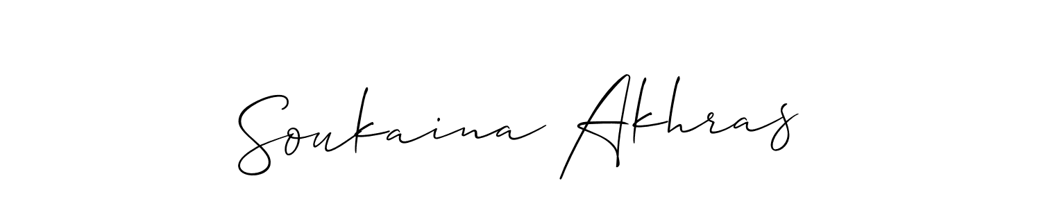 How to make Soukaina Akhras name signature. Use Allison_Script style for creating short signs online. This is the latest handwritten sign. Soukaina Akhras signature style 2 images and pictures png