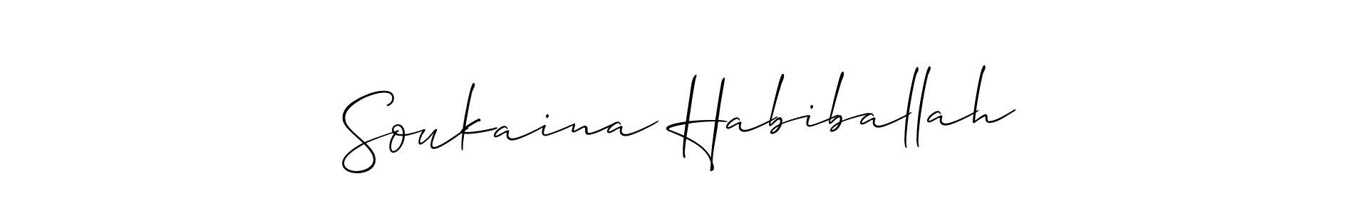 Use a signature maker to create a handwritten signature online. With this signature software, you can design (Allison_Script) your own signature for name Soukaina Habiballah. Soukaina Habiballah signature style 2 images and pictures png