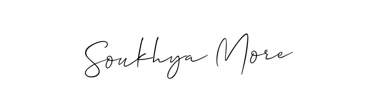 Also we have Soukhya More name is the best signature style. Create professional handwritten signature collection using Allison_Script autograph style. Soukhya More signature style 2 images and pictures png