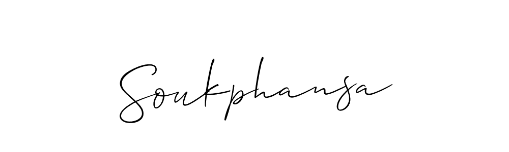 Design your own signature with our free online signature maker. With this signature software, you can create a handwritten (Allison_Script) signature for name Soukphansa. Soukphansa signature style 2 images and pictures png
