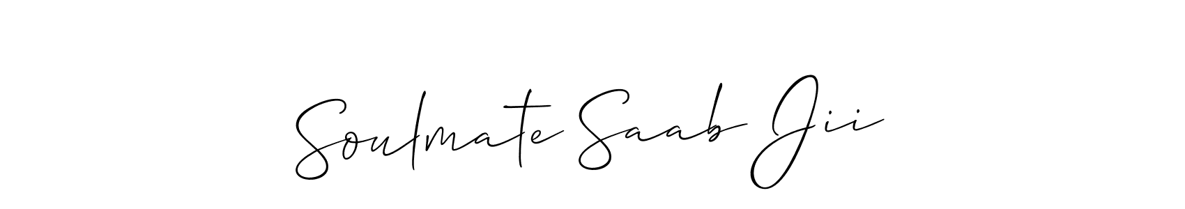 Design your own signature with our free online signature maker. With this signature software, you can create a handwritten (Allison_Script) signature for name Soulmate Saab Jii. Soulmate Saab Jii signature style 2 images and pictures png