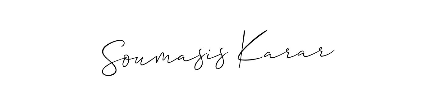 Also You can easily find your signature by using the search form. We will create Soumasis Karar name handwritten signature images for you free of cost using Allison_Script sign style. Soumasis Karar signature style 2 images and pictures png