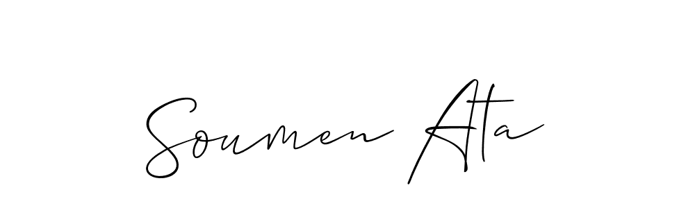 It looks lik you need a new signature style for name Soumen Ata. Design unique handwritten (Allison_Script) signature with our free signature maker in just a few clicks. Soumen Ata signature style 2 images and pictures png