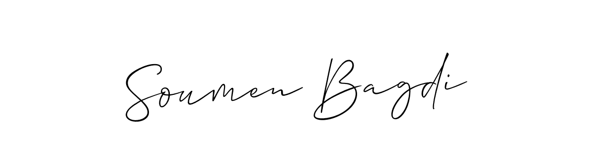 This is the best signature style for the Soumen Bagdi name. Also you like these signature font (Allison_Script). Mix name signature. Soumen Bagdi signature style 2 images and pictures png