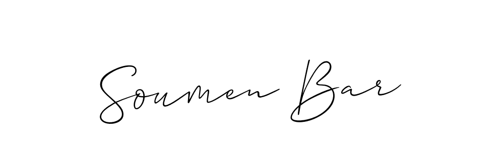 Design your own signature with our free online signature maker. With this signature software, you can create a handwritten (Allison_Script) signature for name Soumen Bar. Soumen Bar signature style 2 images and pictures png