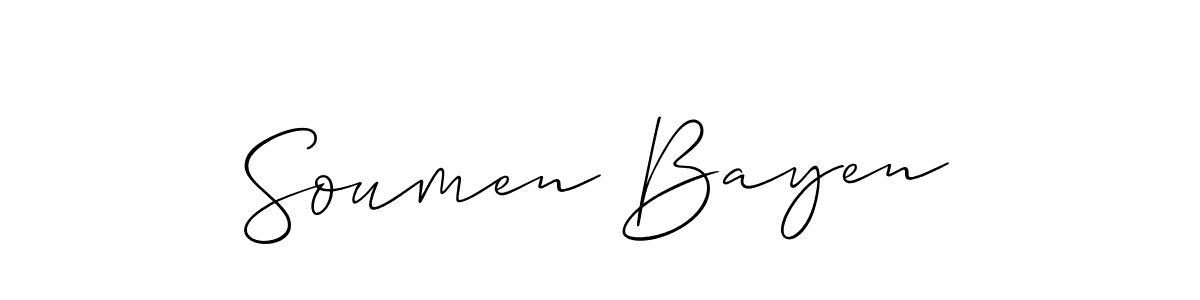 How to make Soumen Bayen signature? Allison_Script is a professional autograph style. Create handwritten signature for Soumen Bayen name. Soumen Bayen signature style 2 images and pictures png