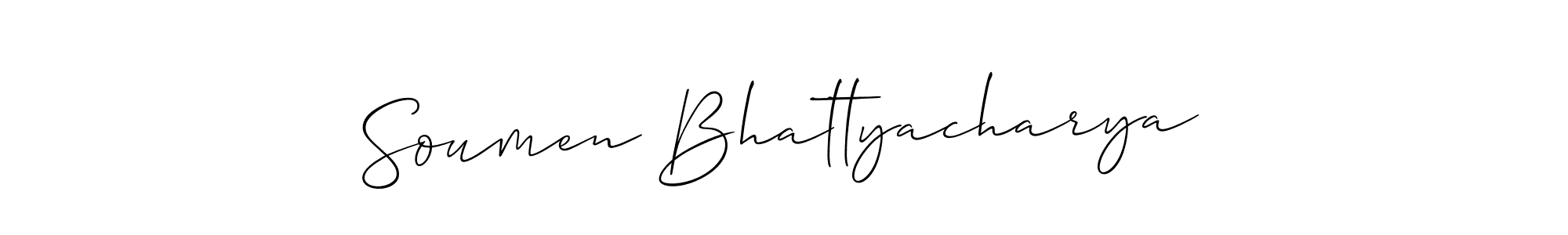 Make a beautiful signature design for name Soumen Bhattyacharya. With this signature (Allison_Script) style, you can create a handwritten signature for free. Soumen Bhattyacharya signature style 2 images and pictures png