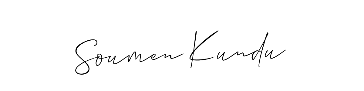 Also we have Soumen Kundu name is the best signature style. Create professional handwritten signature collection using Allison_Script autograph style. Soumen Kundu signature style 2 images and pictures png