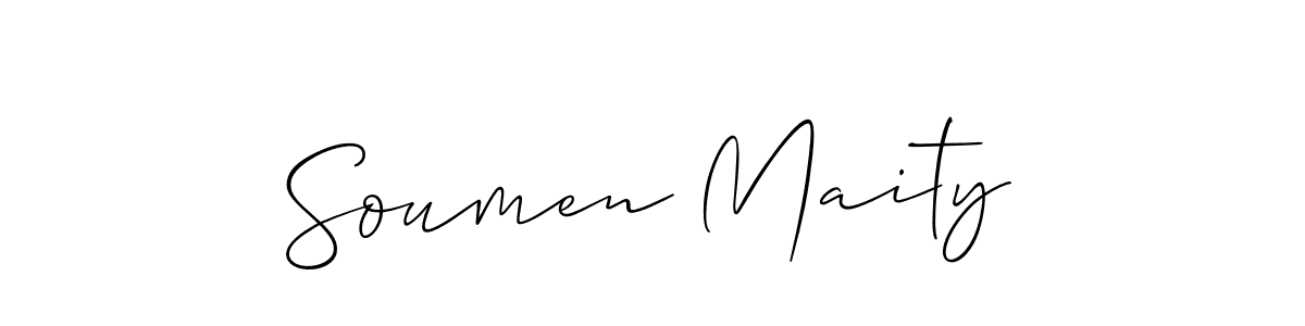 How to Draw Soumen Maity signature style? Allison_Script is a latest design signature styles for name Soumen Maity. Soumen Maity signature style 2 images and pictures png