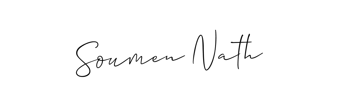 Make a beautiful signature design for name Soumen Nath. With this signature (Allison_Script) style, you can create a handwritten signature for free. Soumen Nath signature style 2 images and pictures png